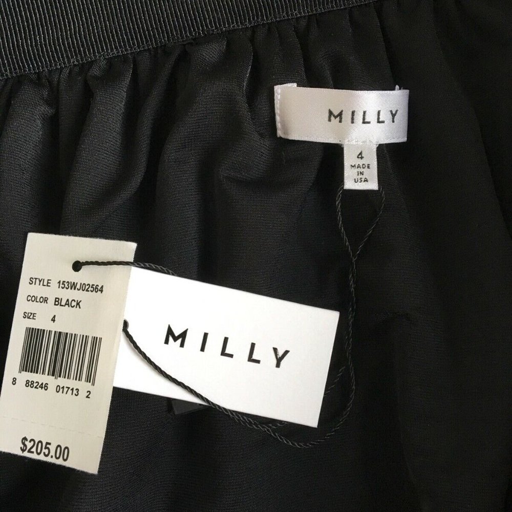 Milly Wool Blend Double Zipper Black Mini Skirt size 4 - Picture 6 of 11